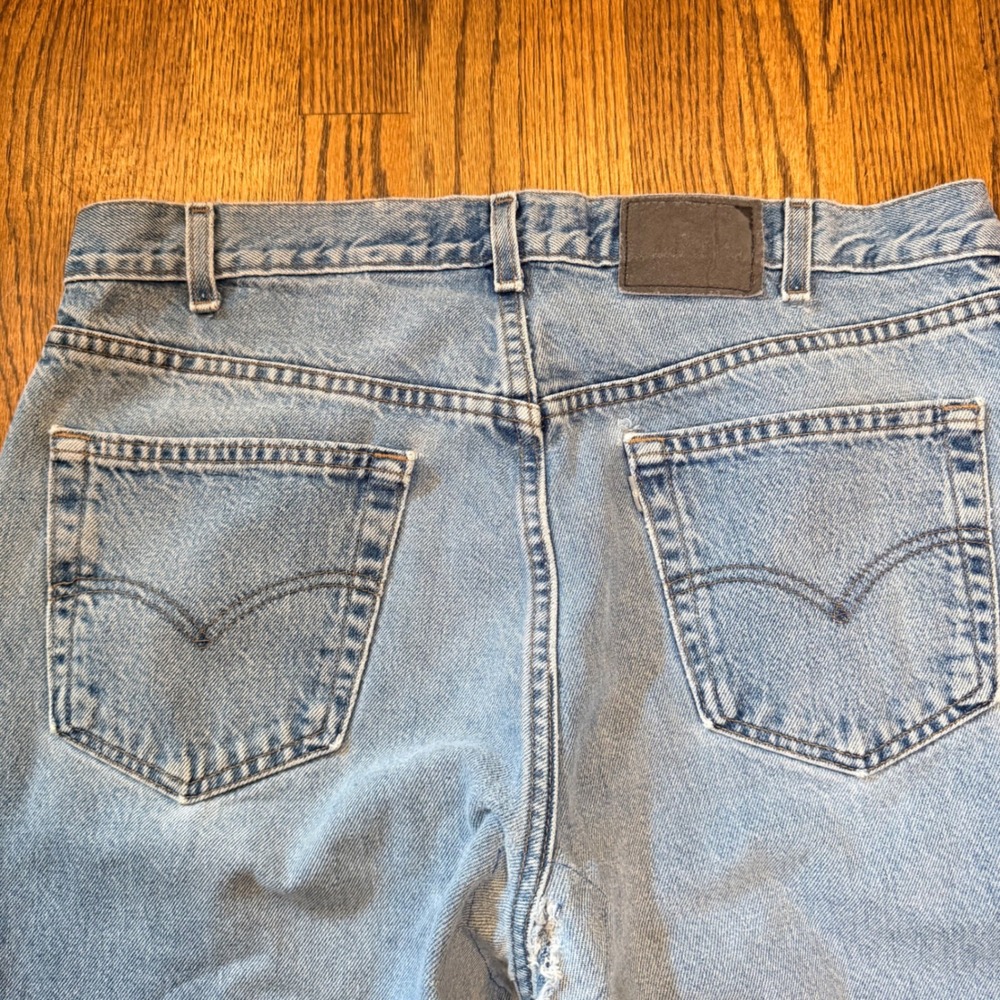 Levi SilverTab Straight Relaxed Jeans Vintage 1998 Made in USA 36x32 Light Wash - Picture 4 of 13